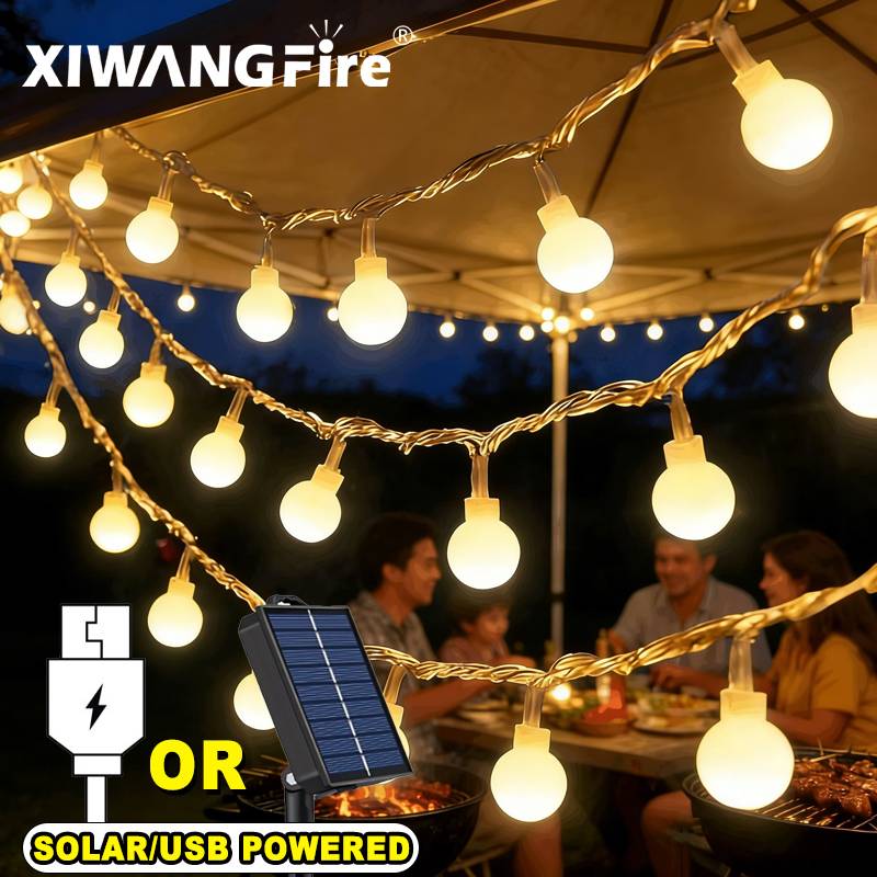 Garden Lighting Decor - Luzes de Cordão Solares/USB/Bateria de 3-10M,