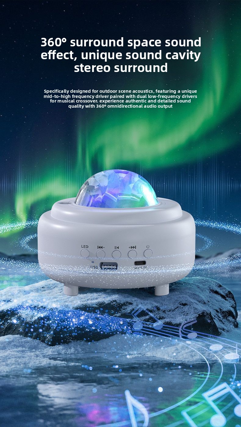 Star Projector Night - Projetor de Estrelas Aurora com Caixa