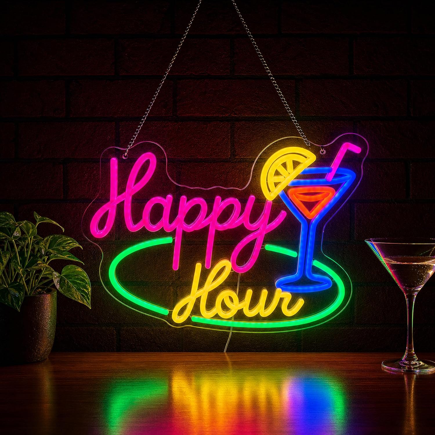 Decor Lighting Opening Hours - Letreiro de néon LED Happy Hour