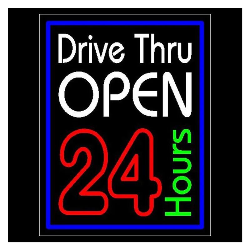 Decor Lighting Opening Hours - Letreiro Neon Aberto 24 Horas com