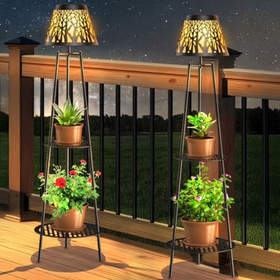 Garden Lighting Decor - Conjunto de 2 Luminárias de Chão