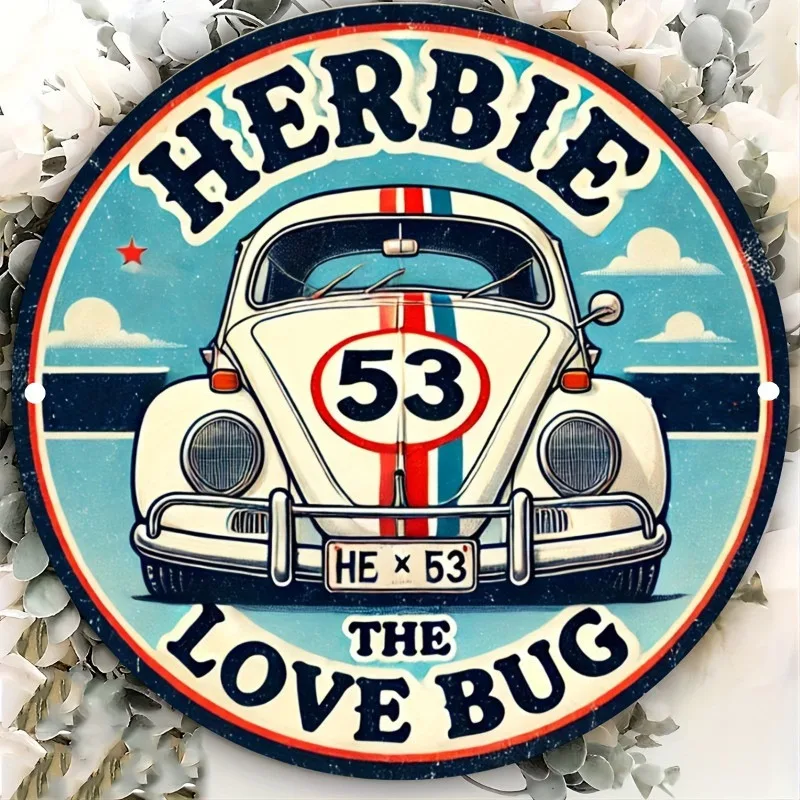 Lighting Bug Decor - Decoração de Parede Metálica Vintage Herbie