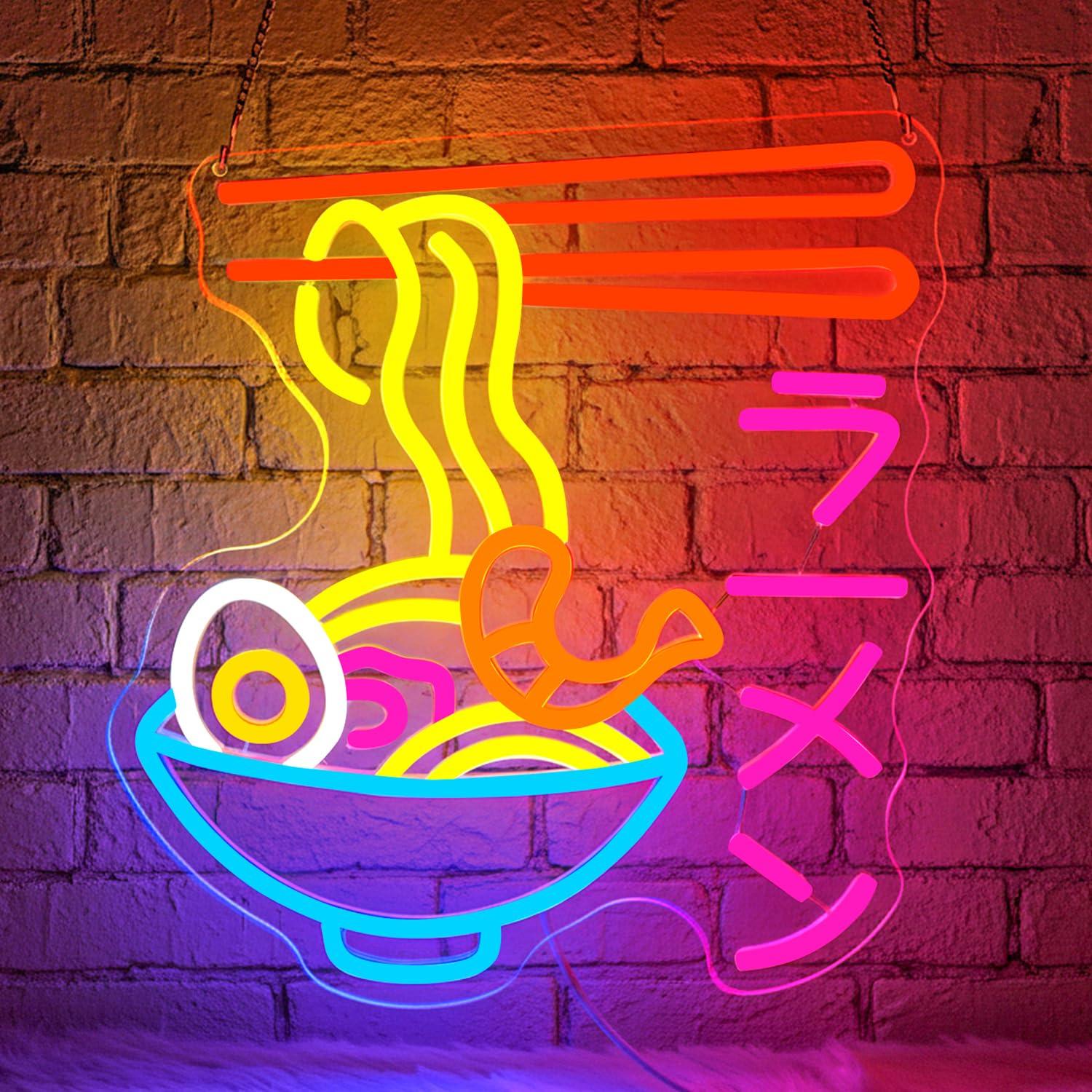 Kitchen Decor Lighting - Letreiro Neon de Ramen: Luz LED