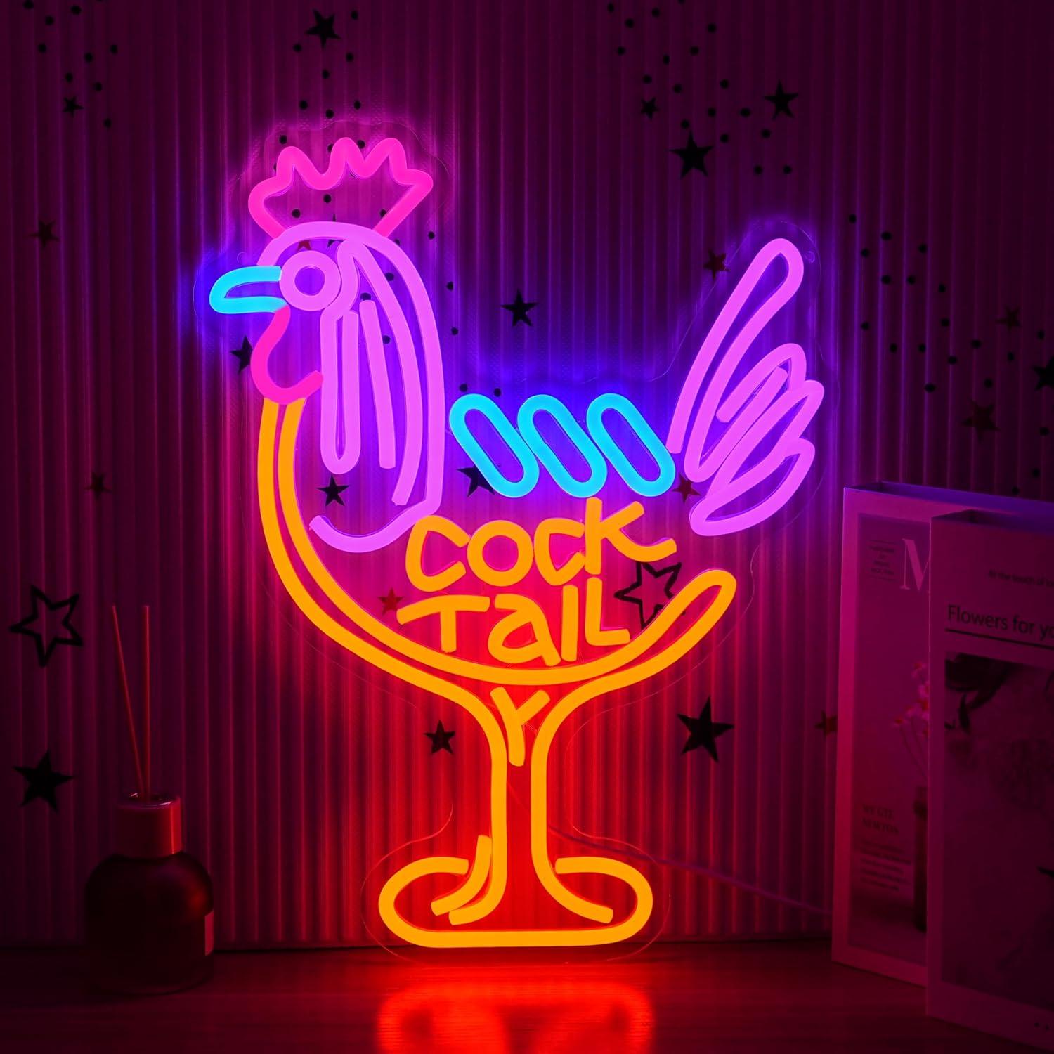 Kitchen Decor Lighting - Letreiro Neon de Coquetel com LED