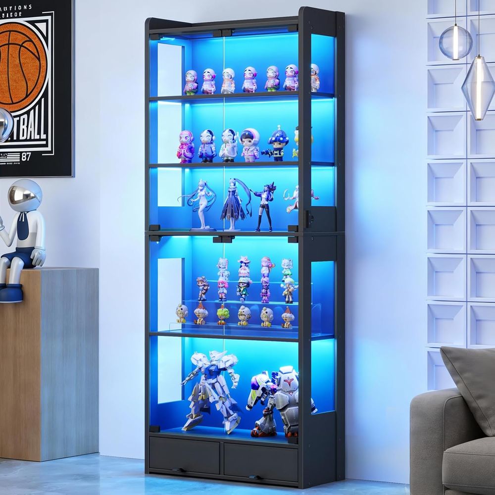 Lighting & Home Decor Studio - Armário Expositor LED Preto de 69