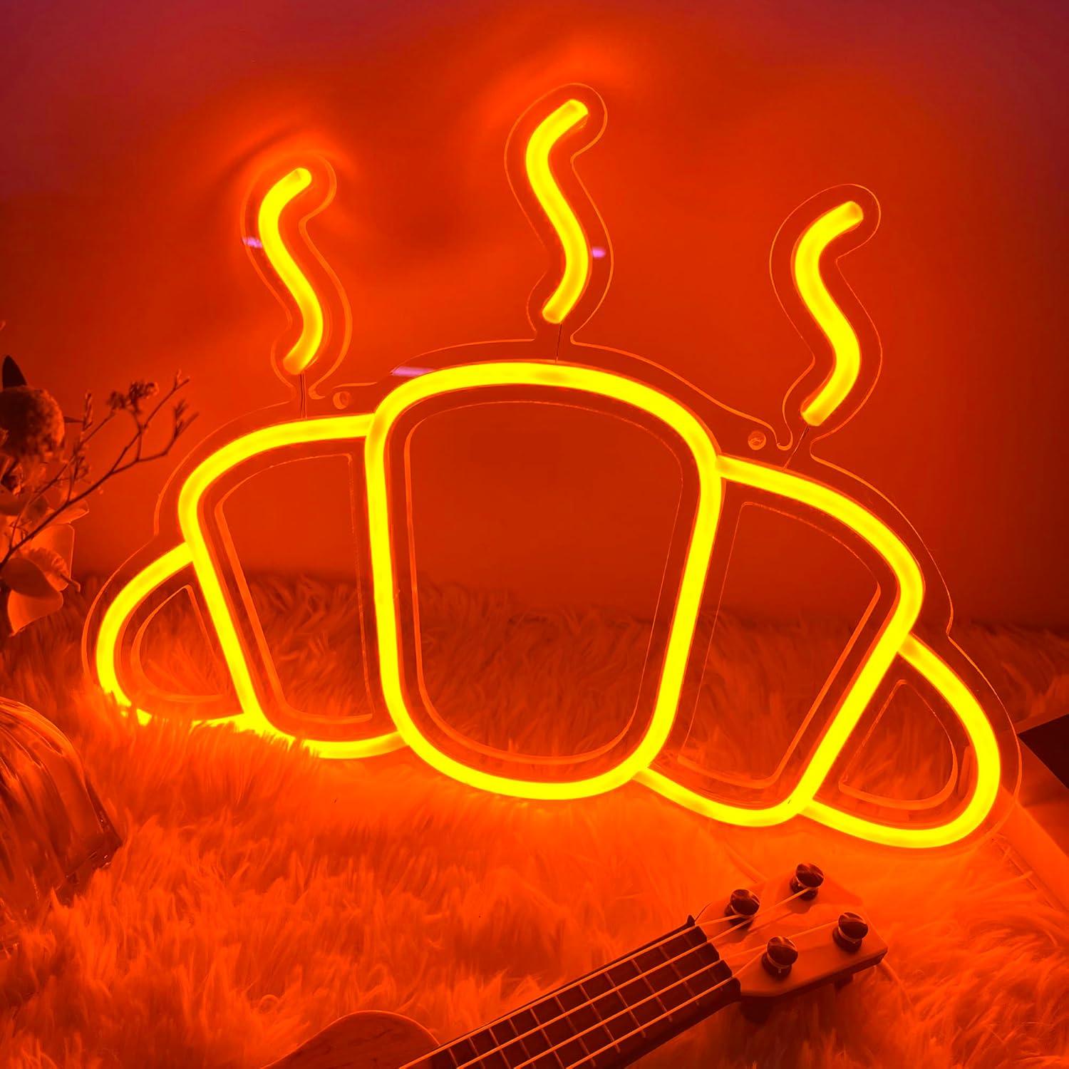 Letreiro Neon de Croissant com - Kitchen Decor Lighting avaliação e preço