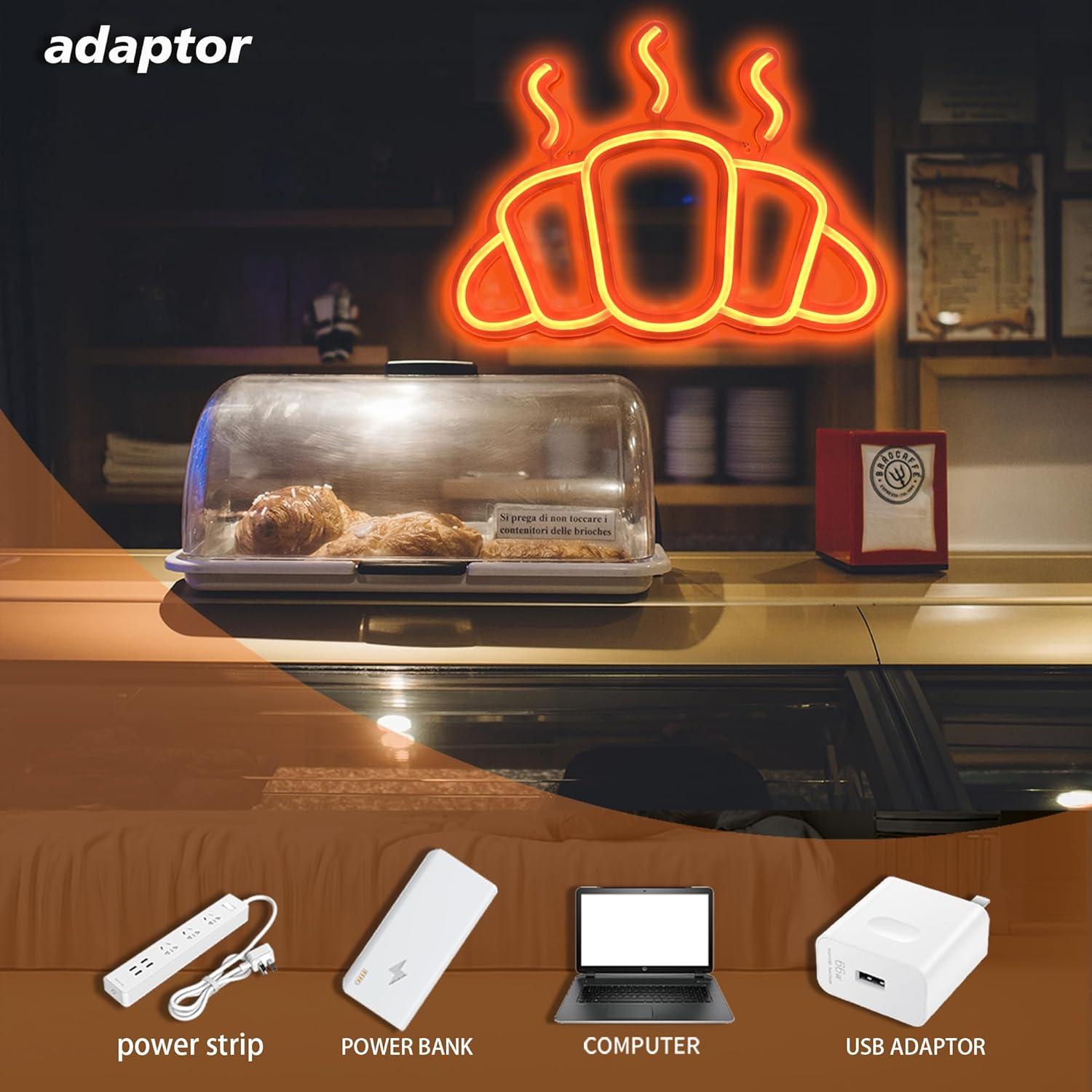 Letreiro Neon de Croissant com - Kitchen Decor Lighting avaliação e preço