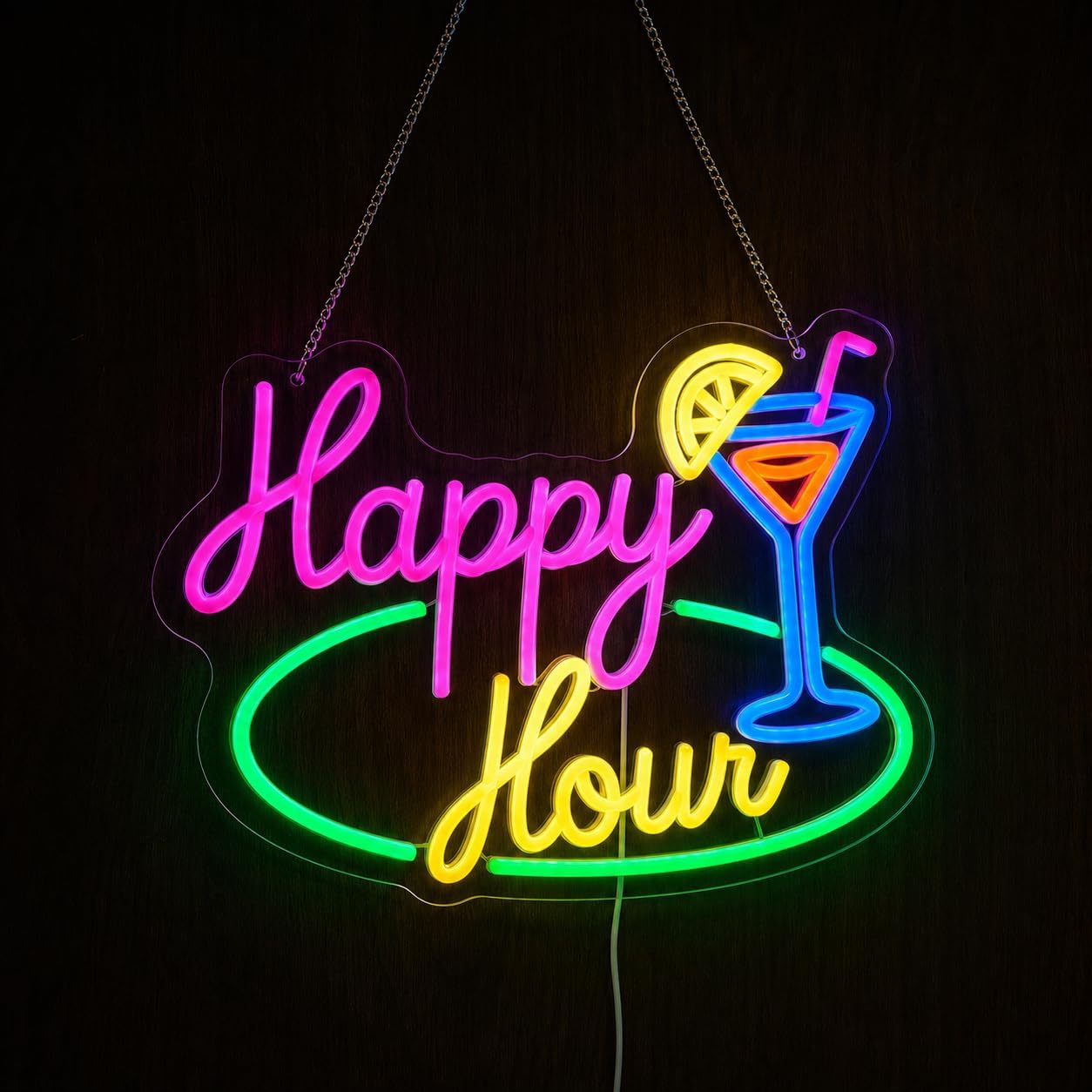Letreiro de néon LED Happy Hou - Decor Lighting Opening Hours avaliação e preço