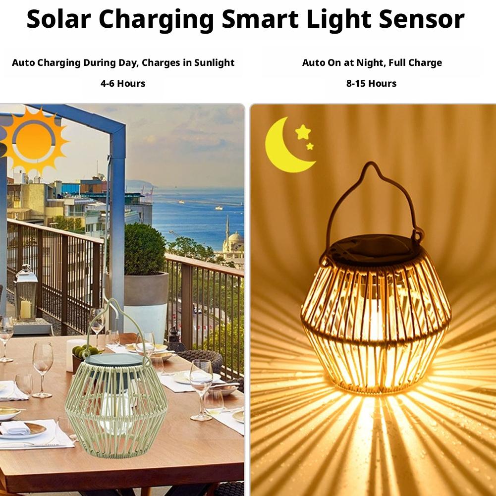 Lanterna Solar de Rattan à Pro - Garden Lighting Decor avaliação e preço