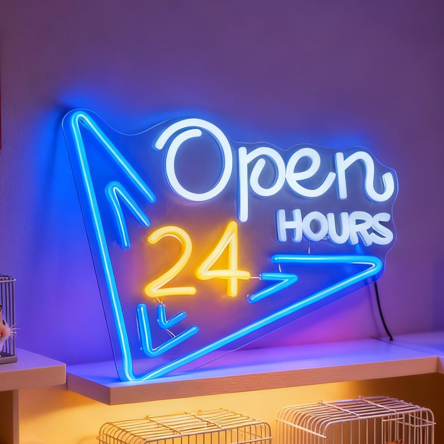 Letreiro Neon LED Aberto 24 Ho - Decor Lighting Opening Hours avaliação e preço