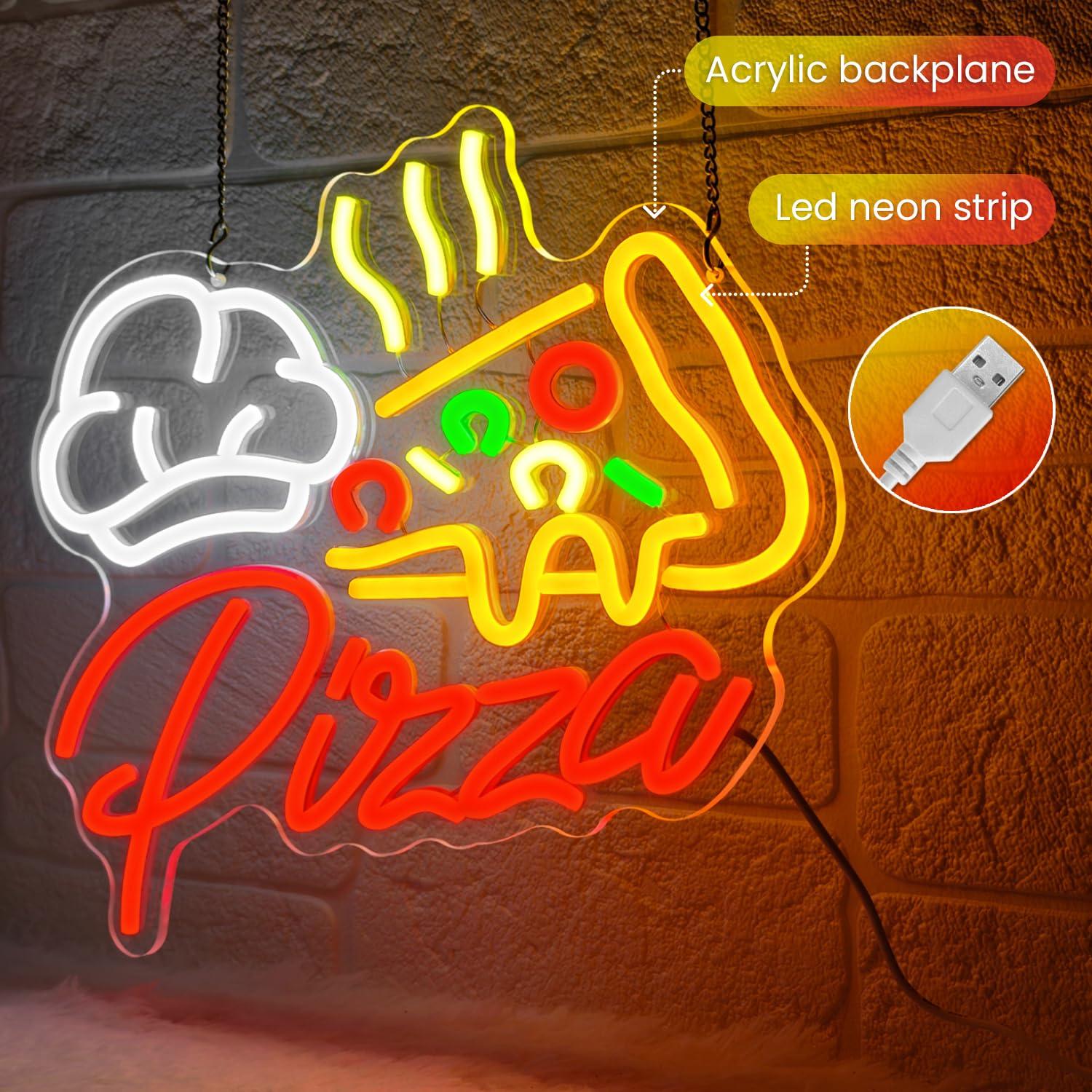 Letreiro Neon de Pizza, Luzes  - Kitchen Decor Lighting avaliação e preço