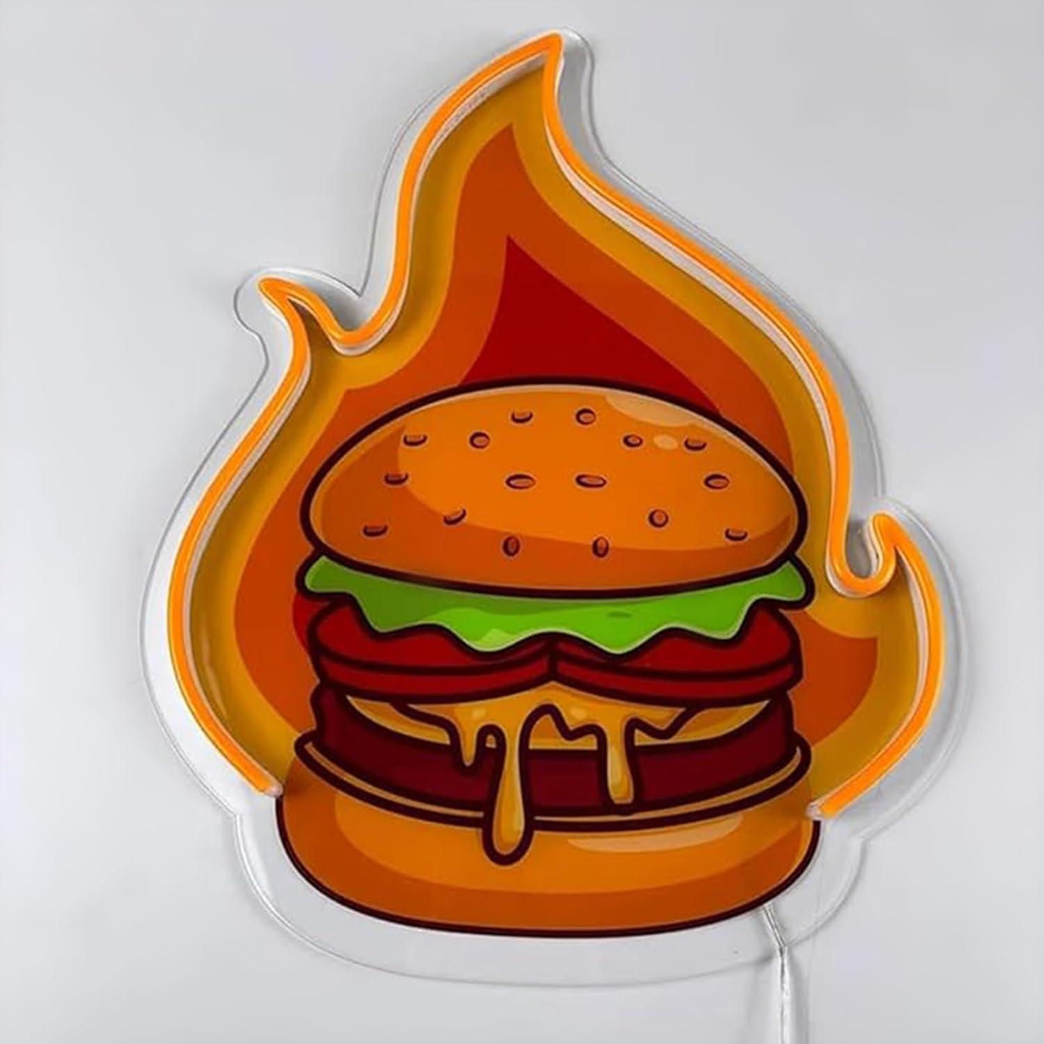 Letreiro Neon LED de Hambúrgue - Kitchen Decor Lighting avaliação e preço