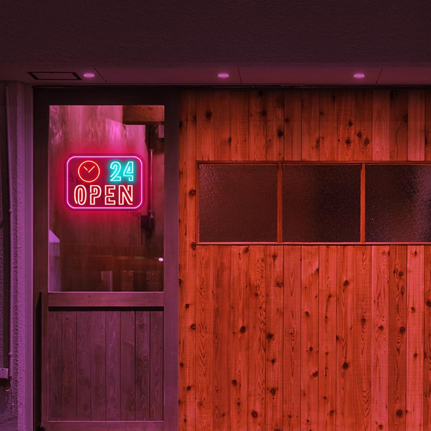 Letreiro Neon 24 Horas com Luz - Decor Lighting Opening Hours avaliação e preço